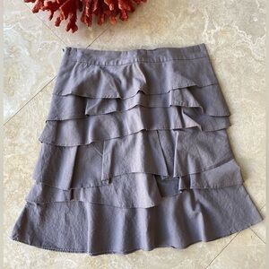 Target Mossimo Supply Taupe Linen ruffle Pencil Skirt - 4